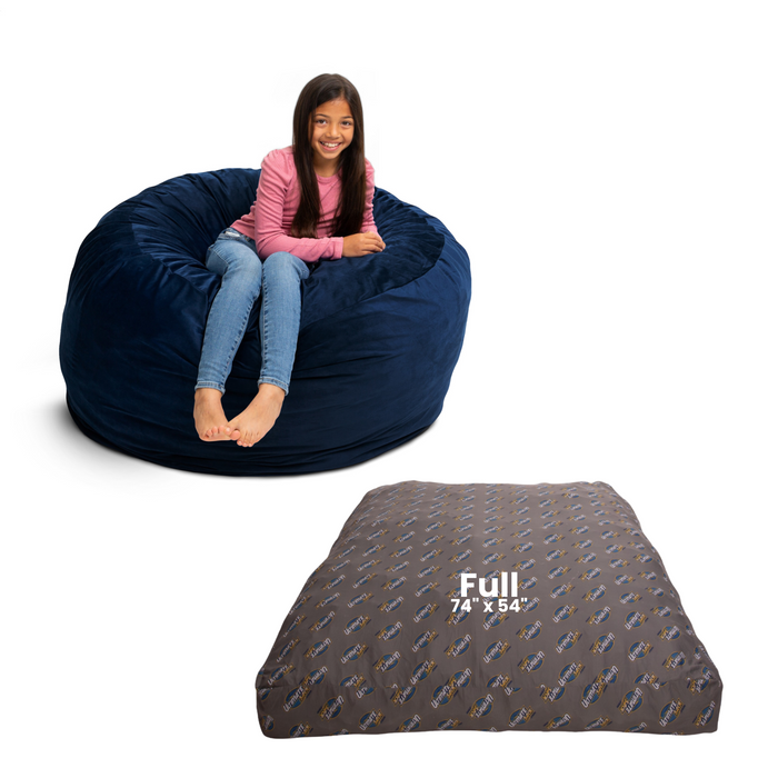 Ultimate Sack 4000: Convertible Bean Bag Full Sized Cozy Sleeper
