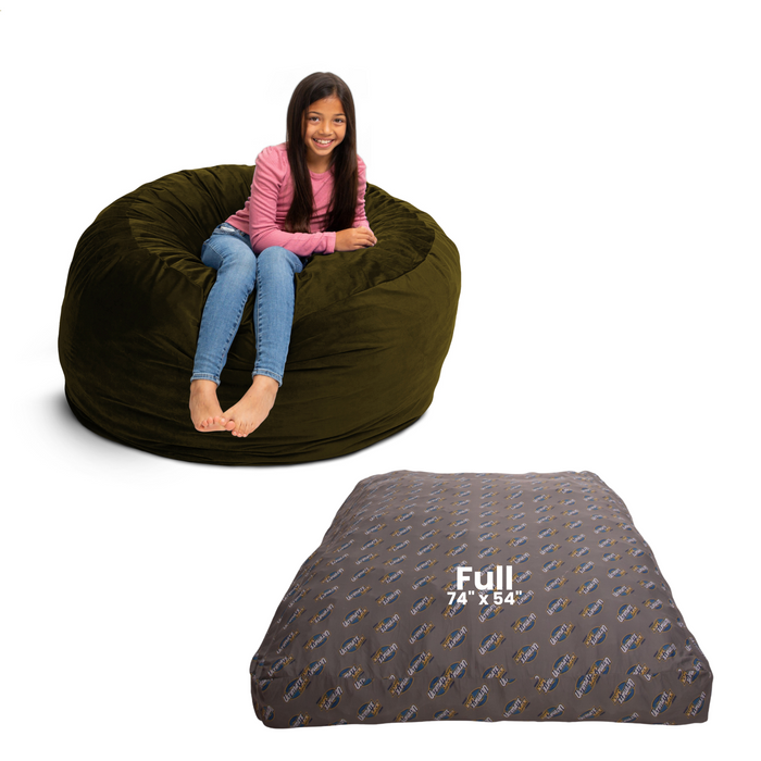 Ultimate Sack 4000: Convertible Bean Bag Full Sized Cozy Sleeper
