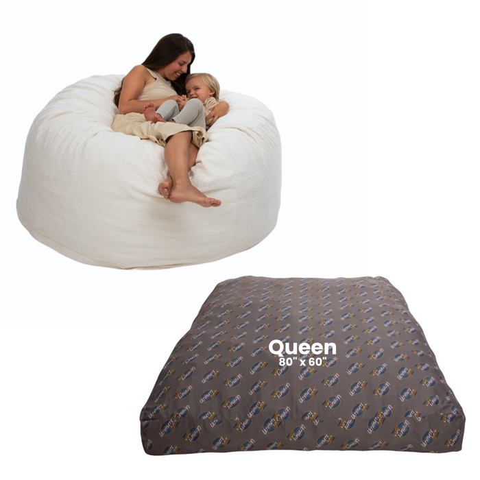 Ultimate Sack 5000: Convertible Bean Bag Queen Sized Cozy Sleeper