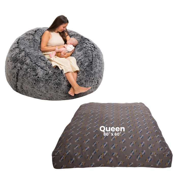 Ultimate Sack 5000: Convertible Bean Bag Queen Sized Cozy Sleeper