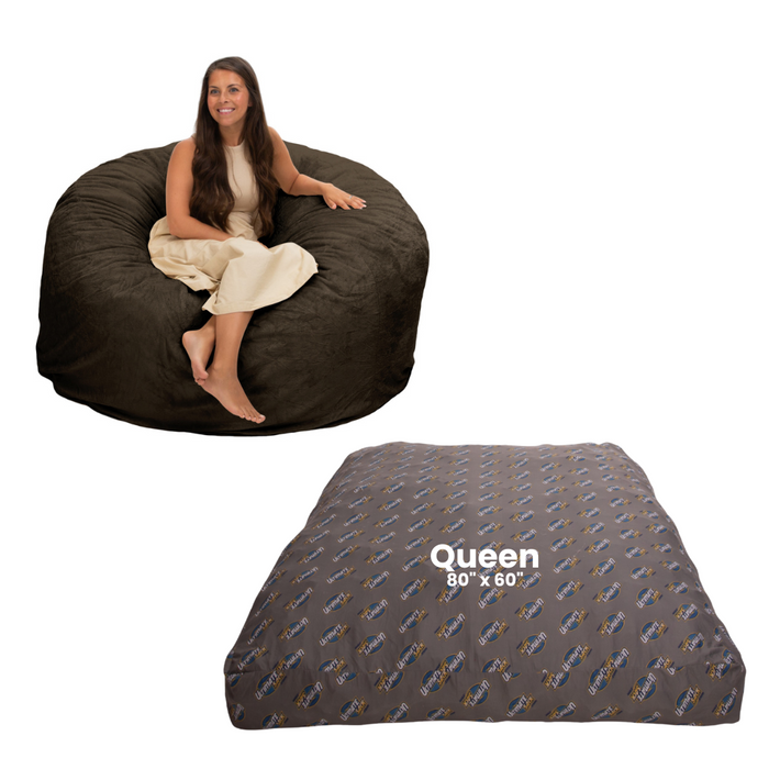 Ultimate Sack 5000: Convertible Bean Bag Queen Sized Cozy Sleeper