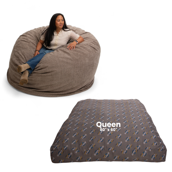 Ultimate Sack 5000: Convertible Bean Bag Queen Sized Cozy Sleeper