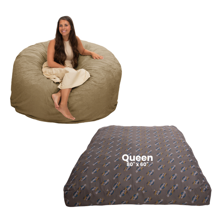 Ultimate Sack 5000: Convertible Bean Bag Queen Sized Cozy Sleeper