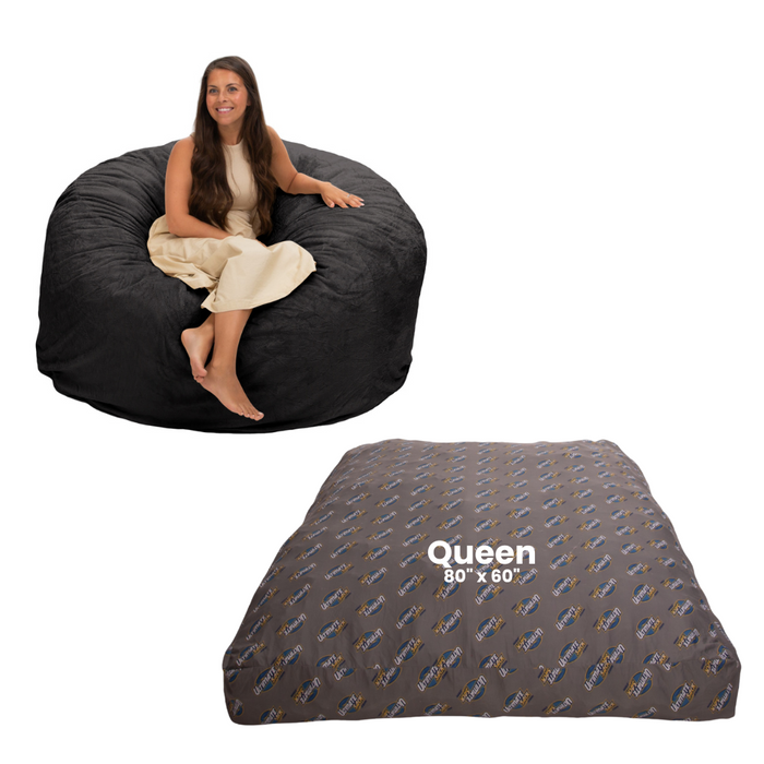 Ultimate Sack 5000: Convertible Bean Bag Queen Sized Cozy Sleeper