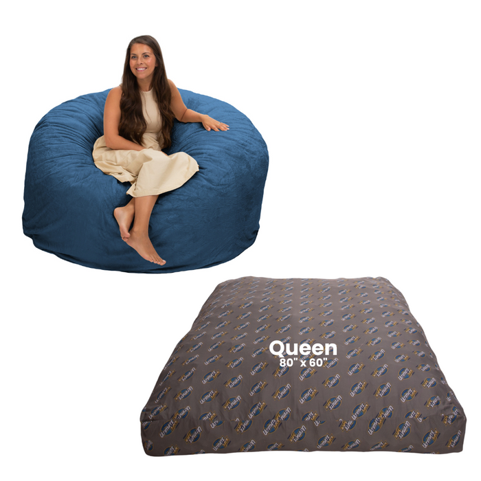 Ultimate Sack 5000: Convertible Bean Bag Queen Sized Cozy Sleeper