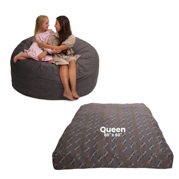 Ultimate Sack 5000: Convertible Bean Bag Queen Sized Cozy Sleeper