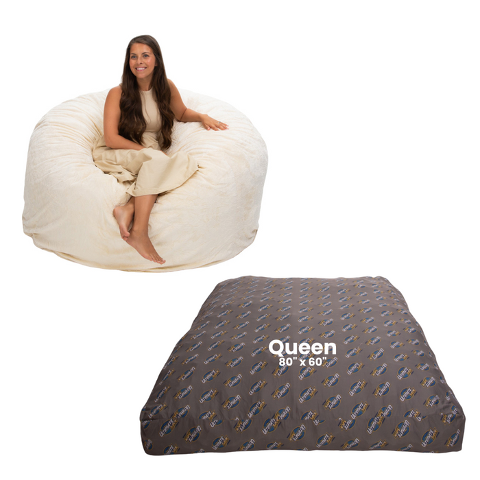Ultimate Sack 5000: Convertible Bean Bag Queen Sized Cozy Sleeper