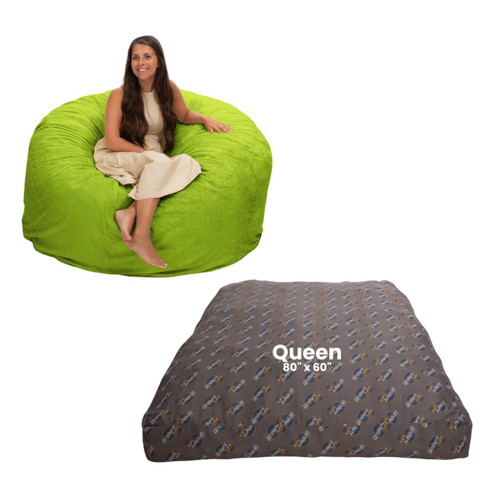 Ultimate Sack 5000: Convertible Bean Bag Queen Sized Cozy Sleeper