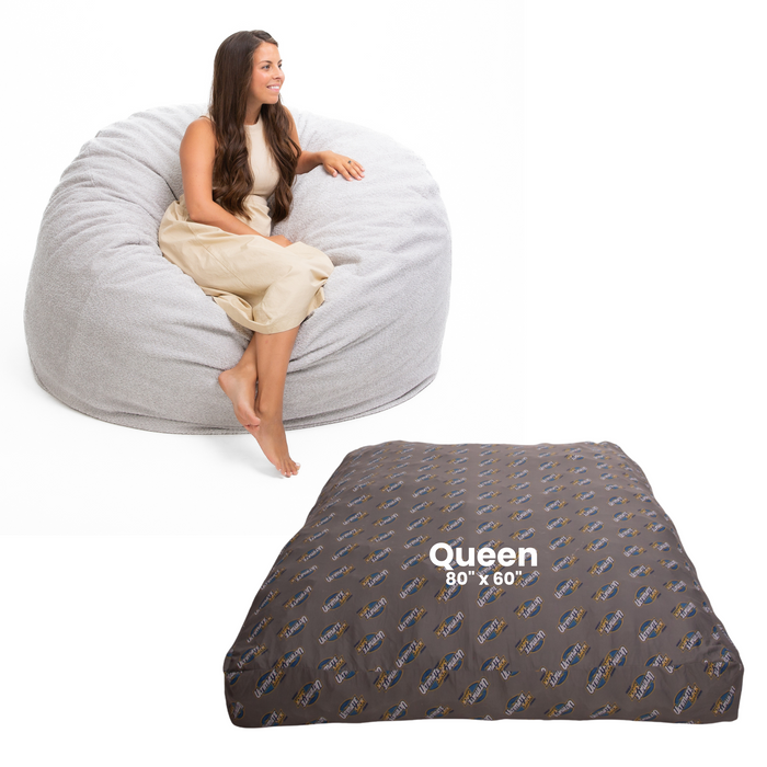 Ultimate Sack 5000: Convertible Bean Bag Queen Sized Cozy Sleeper