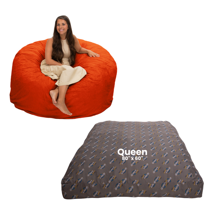 Ultimate Sack 5000: Convertible Bean Bag Queen Sized Cozy Sleeper