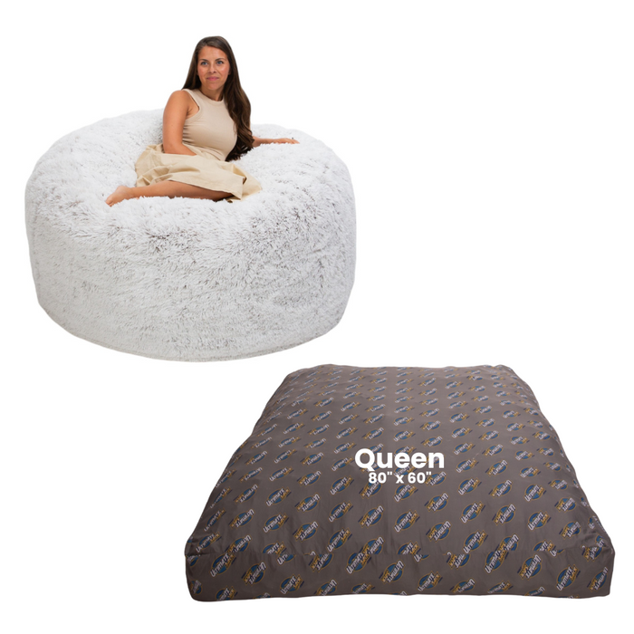 Ultimate Sack 5000: Convertible Bean Bag Queen Sized Cozy Sleeper