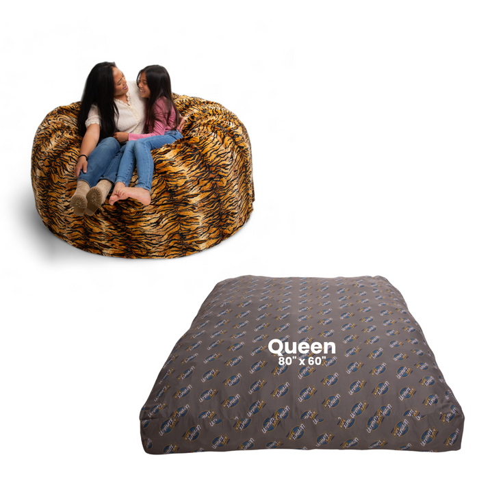 Ultimate Sack 5000: Convertible Bean Bag Queen Sized Cozy Sleeper