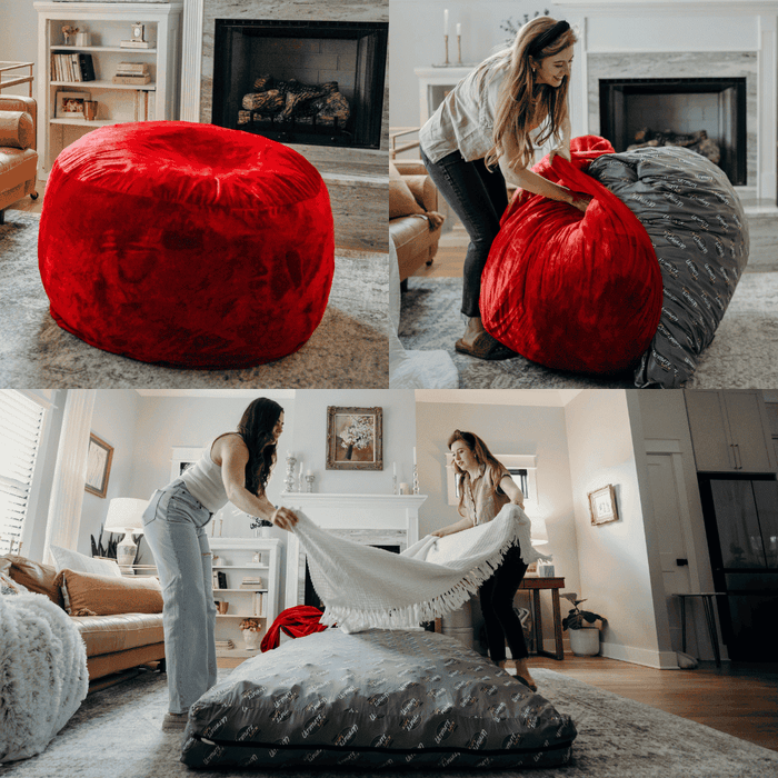 Ultimate Sack 5000: Convertible Bean Bag Queen Sized Cozy Sleeper