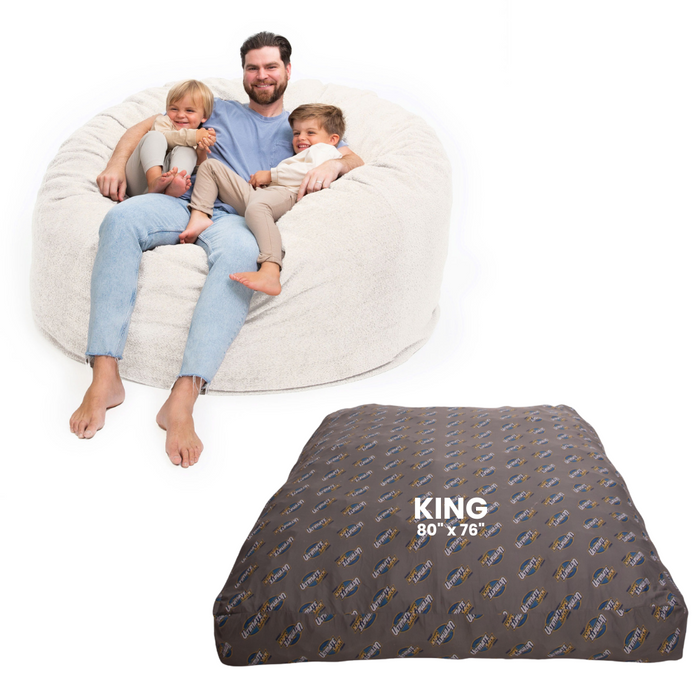 Ultimate Sack 6000: Convertible Bean Bag King Sized Cozy Sleeper
