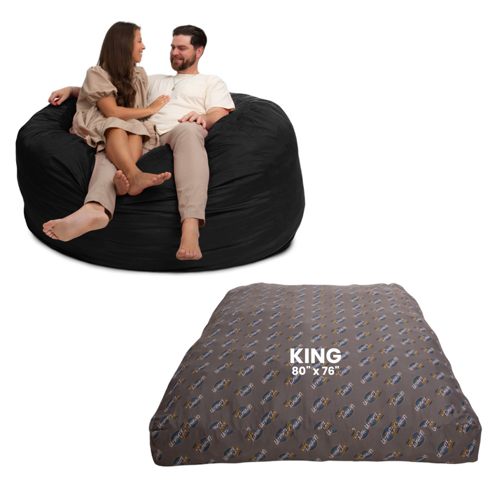 Ultimate Sack 6000: Convertible Bean Bag King Sized Cozy Sleeper