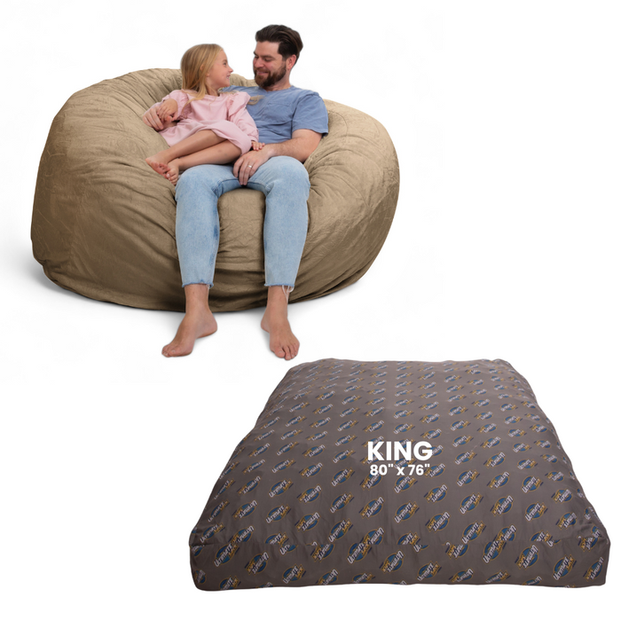 Ultimate Sack 6000: Convertible Bean Bag King Sized Cozy Sleeper