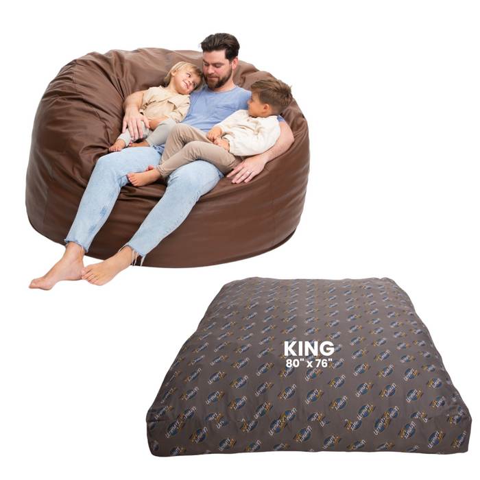 Ultimate Sack 6000: Convertible Bean Bag King Sized Cozy Sleeper