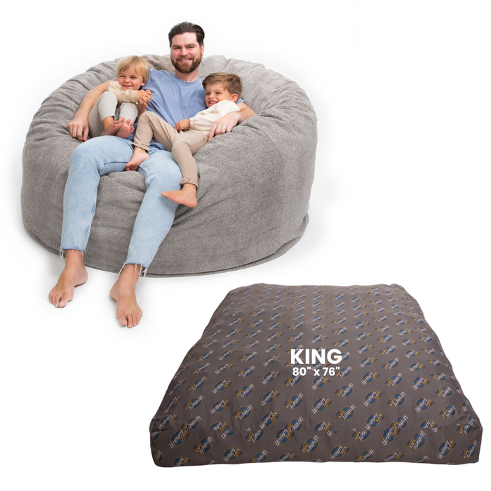 Ultimate Sack 6000: Convertible Bean Bag King Sized Cozy Sleeper