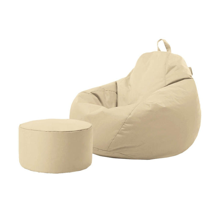 Indoor/Outdoor Bean Bag Chair & Footstool Bundle