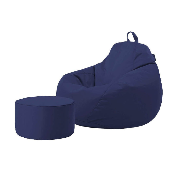 Indoor/Outdoor Bean Bag Chair & Footstool Bundle