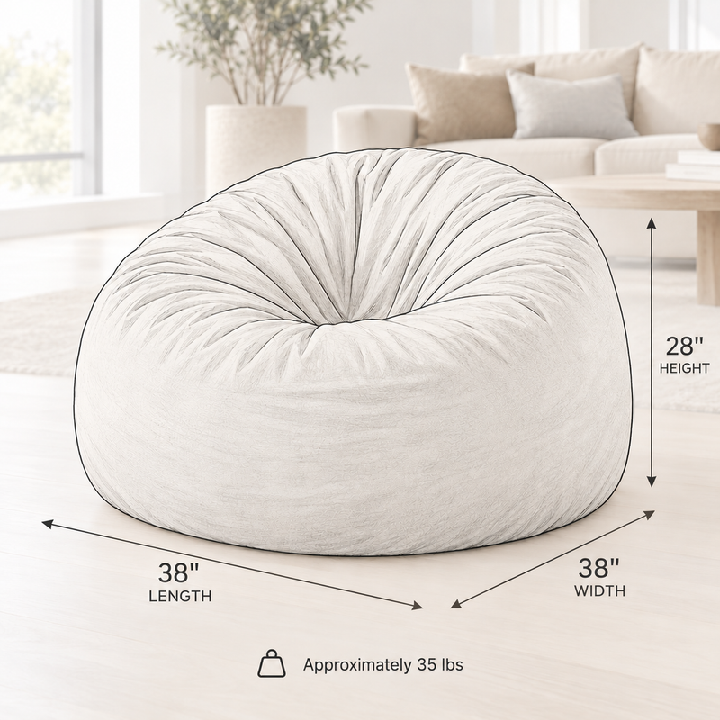 Ultimate Sack | 3 Ft Bean Bag Chair | Foam Filled - Removable Washable Cover