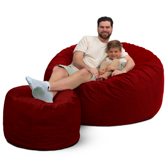 Bean Bag 5 Foot Bean Bag Chair Bundle with Footstool for Sale Ultimate Sack