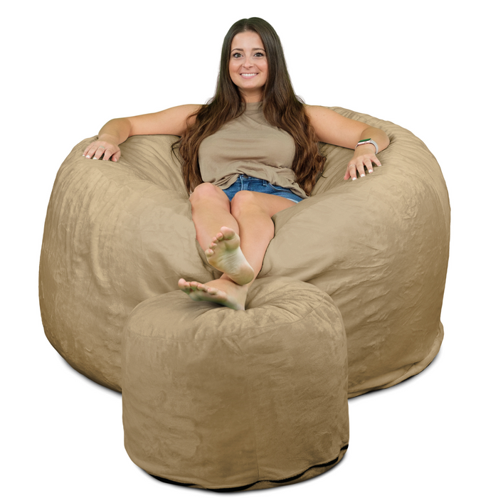 Ultimate Sack 5000 (5 ft.) Bean Bag Chair with Footstool (Bundle)