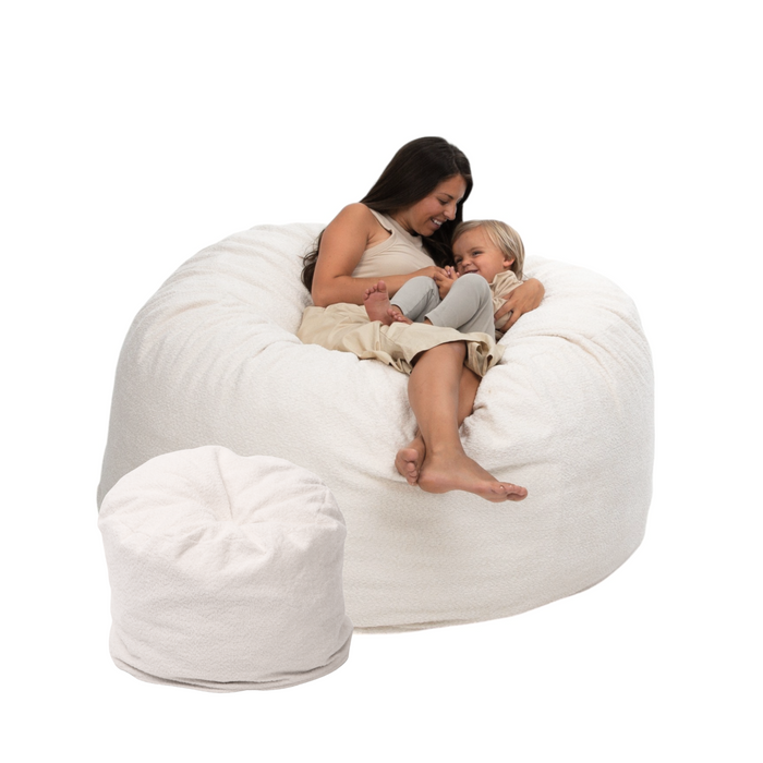 Ultimate Sack 5000: LUXE Big Adult Bean Bag Chair with Footstool (Bundle)