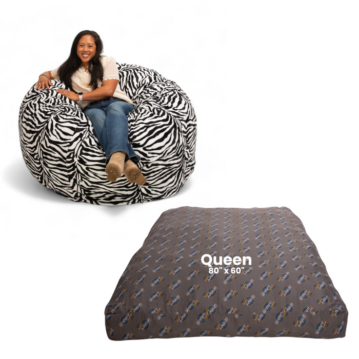 Convertible Bean Bag Queen Bed 5 Foot Bean Bag Chair Ultimate Sack