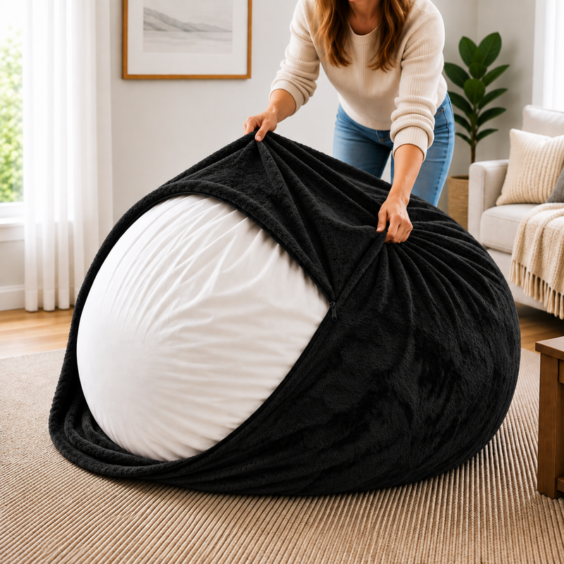 Ultimate Sack | 6 ft Bean Bag Chair Replacement Cover Only | Removable Washable | Cover Only