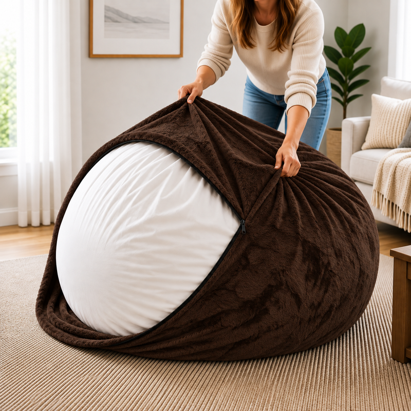 Ultimate Sack | 6 ft Bean Bag Chair Replacement Cover Only | Removable Washable | Cover Only
