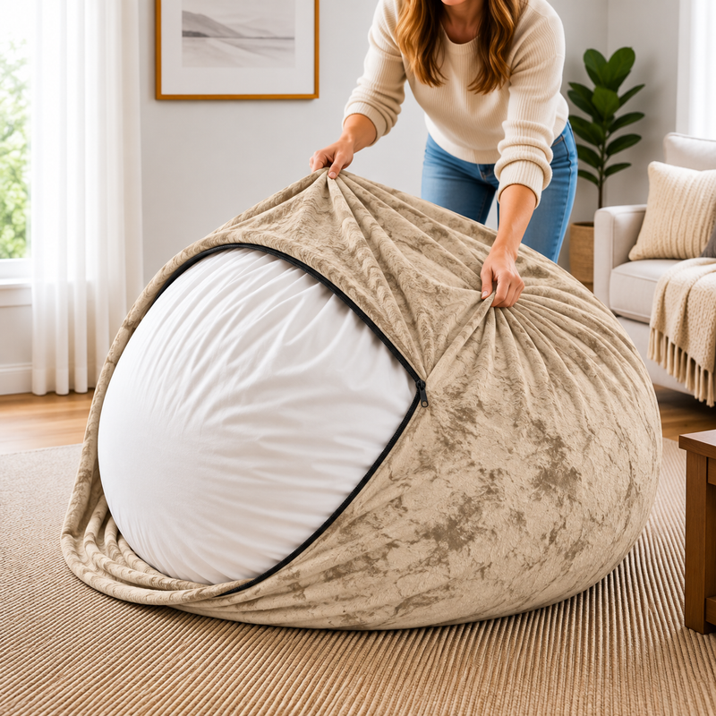 Ultimate Sack | 6 ft Bean Bag Chair Replacement Cover Only | Removable Washable | Cover Only