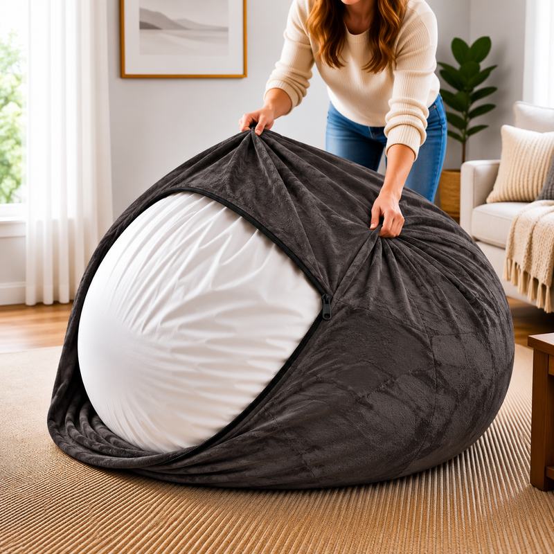 Ultimate Sack | 6 ft Bean Bag Chair Replacement Cover Only | Removable Washable | Cover Only