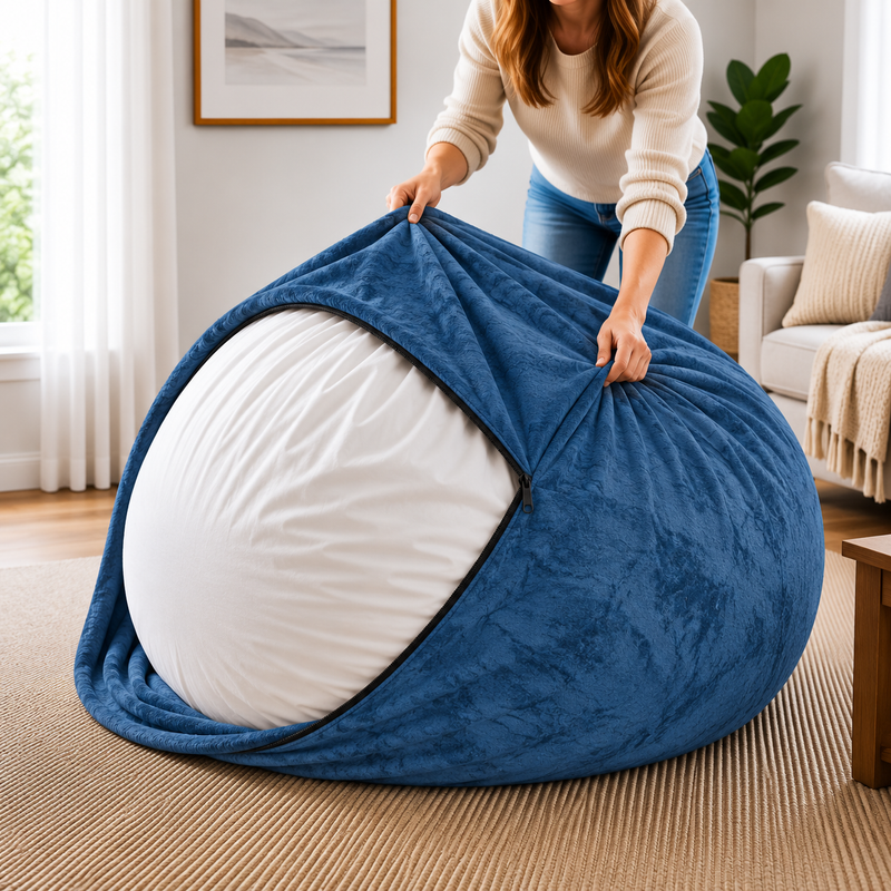 Ultimate Sack | 6 ft Bean Bag Chair Replacement Cover Only | Removable Washable | Cover Only