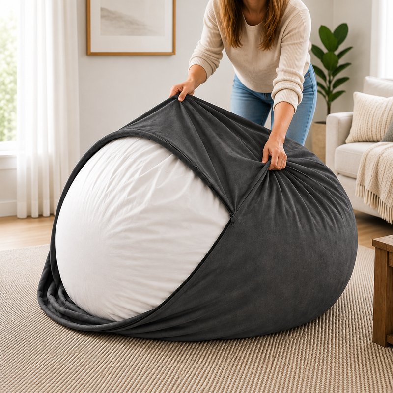 Ultimate Sack | 6 ft Bean Bag Chair Replacement Cover Only | Removable Washable | Cover Only
