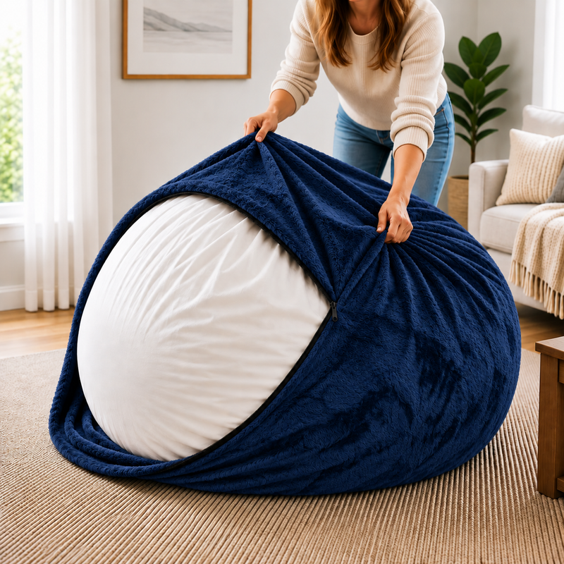 Ultimate Sack | 6 ft Bean Bag Chair Replacement Cover Only | Removable Washable | Cover Only