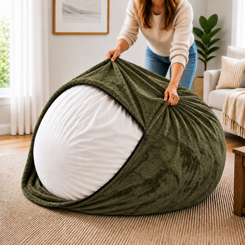 Ultimate Sack | 6 ft Bean Bag Chair Replacement Cover Only | Removable Washable | Cover Only