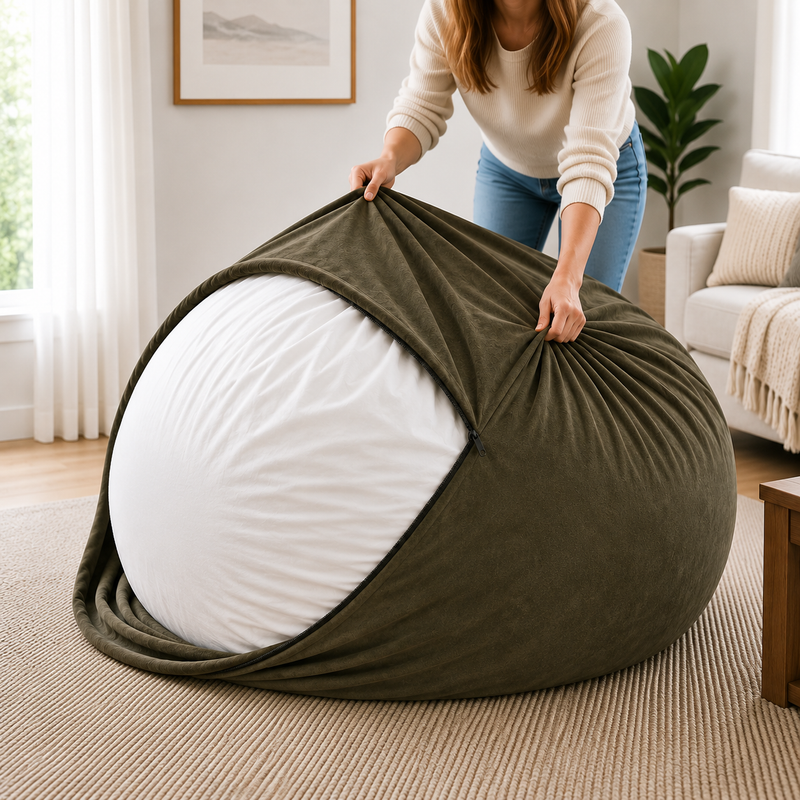 Ultimate Sack | 6 ft Bean Bag Chair Replacement Cover Only | Removable Washable | Cover Only