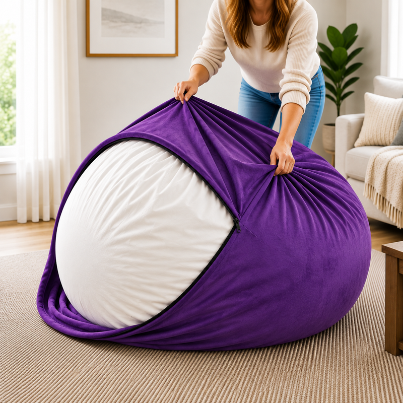 Ultimate Sack | 6 ft Bean Bag Chair Replacement Cover Only | Removable Washable | Cover Only
