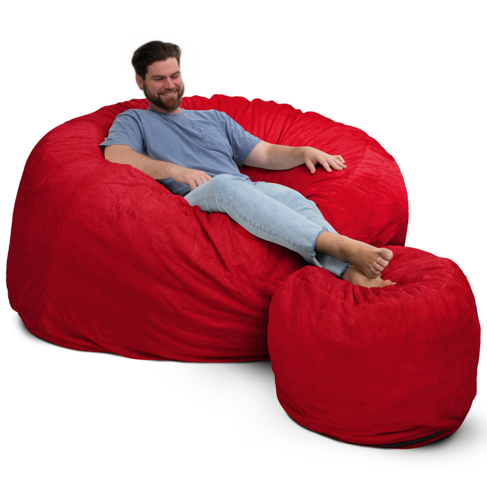 Ultimate Sack 6000 (6 ft.) Bean Bag Chair with Footstool (Bundle)