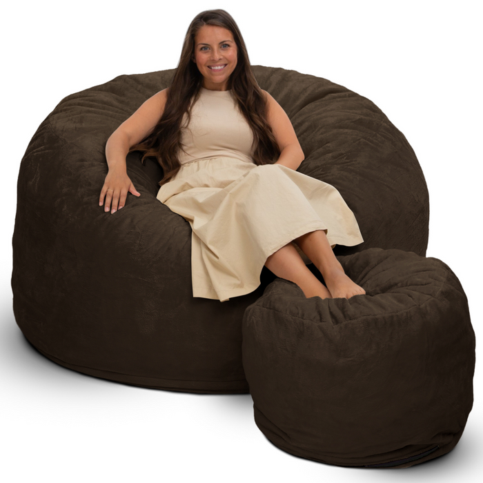 Ultimate Sack 6000 (6 ft.) Bean Bag Chair with Footstool (Bundle)