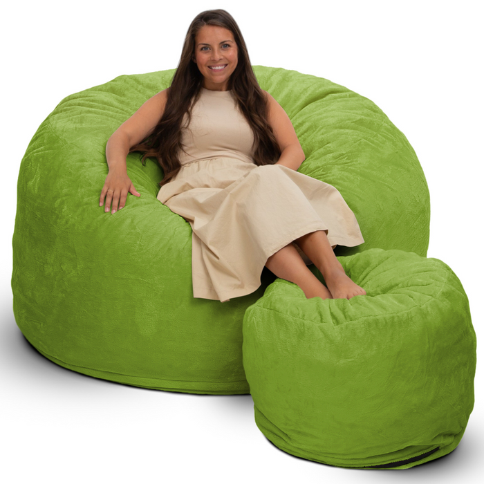 Ultimate Sack 6000 (6 ft.) Bean Bag Chair with Footstool (Bundle)