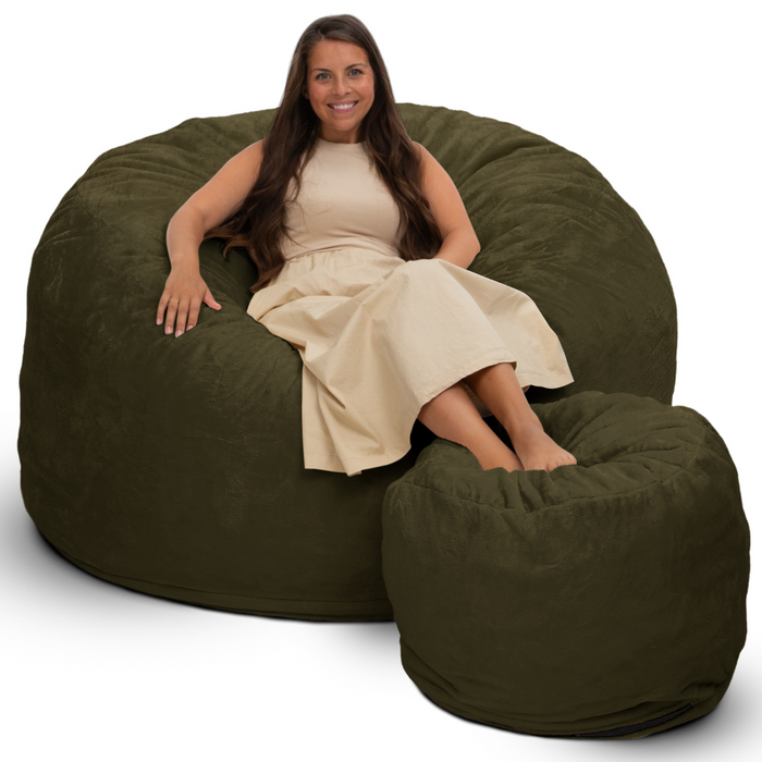 Ultimate Sack 6000 (6 ft.) Bean Bag Chair with Footstool (Bundle)