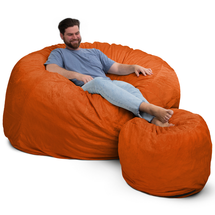 Ultimate Sack 6000 (6 ft.) Bean Bag Chair with Footstool (Bundle)