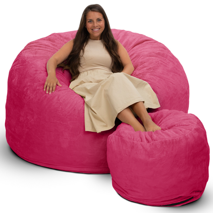 Ultimate Sack 6000 (6 ft.) Bean Bag Chair with Footstool (Bundle)