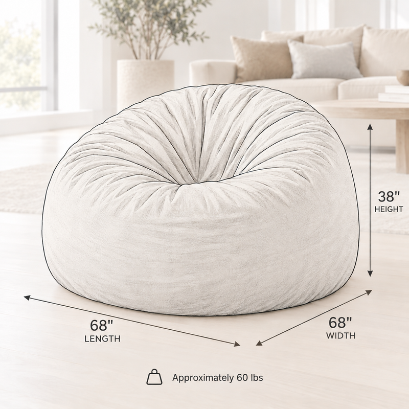 Ultimate Sack | 6 ft Bean Bag Chair Replacement Cover Only | Removable Washable | Cover Only