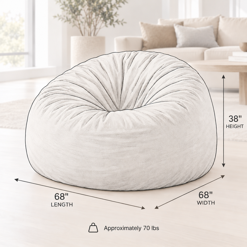 Ultimate Sack | 6 Ft Bean Bag Chair | Foam Filled - Removable Washable Cover