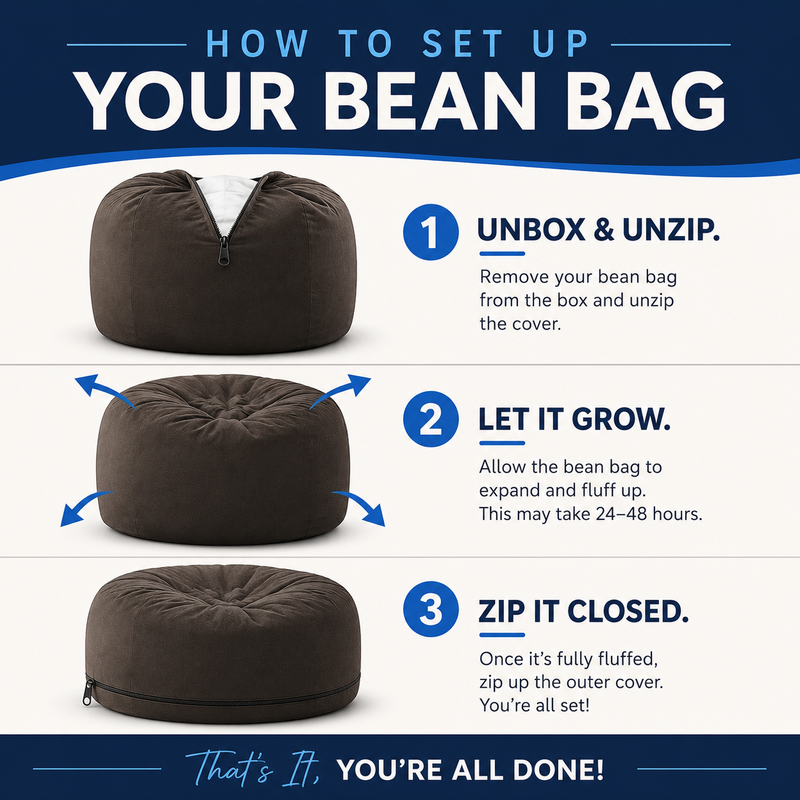 Ultimate Sack | 3 Ft Bean Bag Chair | Foam Filled - Removable Washable Cover