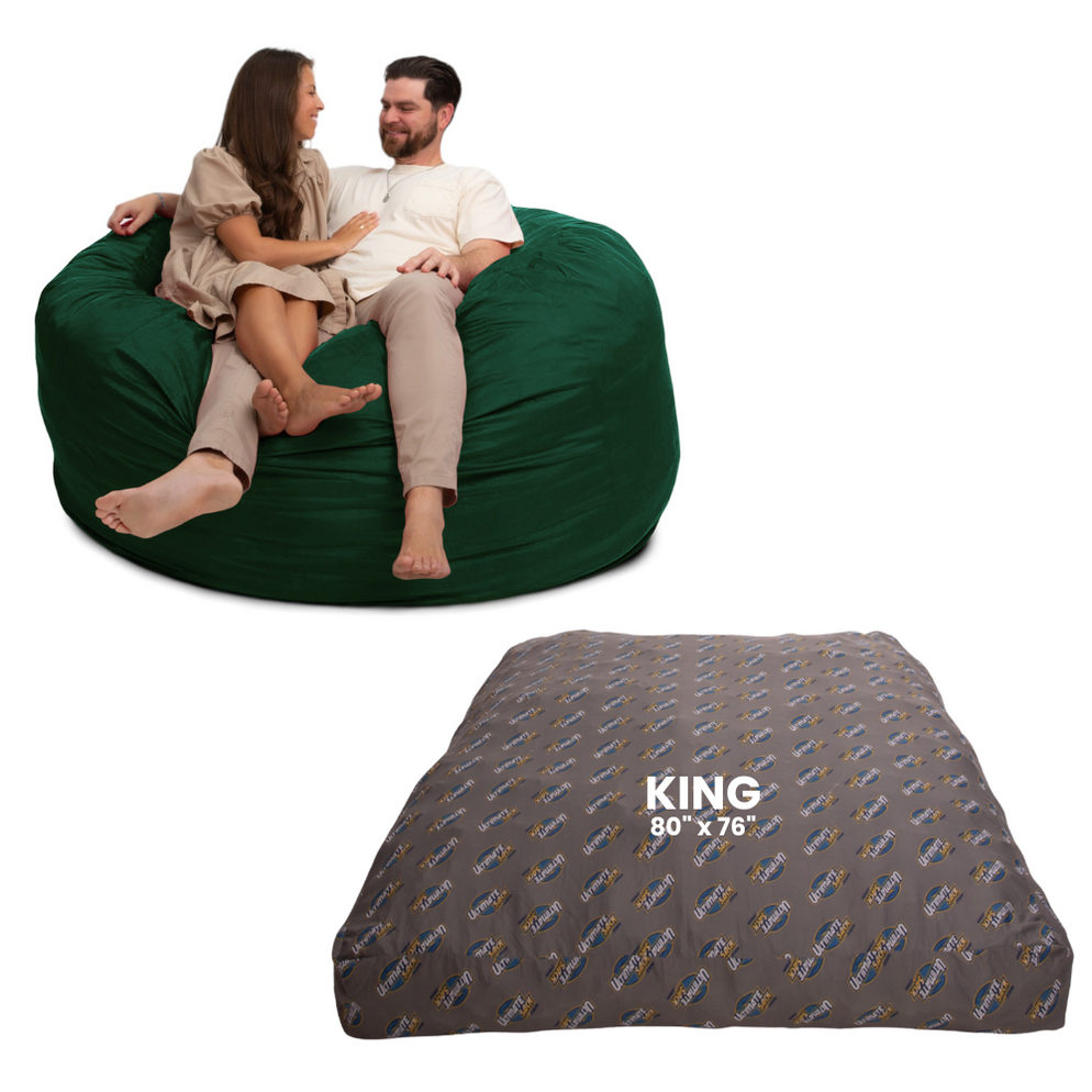 Convertible Bean Bag King Bed | 6 Foot Bean Bag Chair | Ultimate Sack