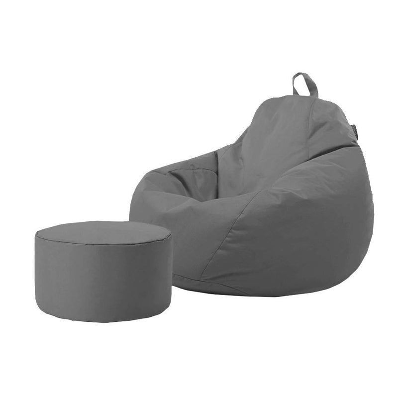 Indoor/Outdoor Bean Bag Chair & Footstool Bundle